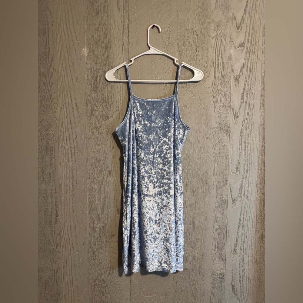 Velvet light blue dress